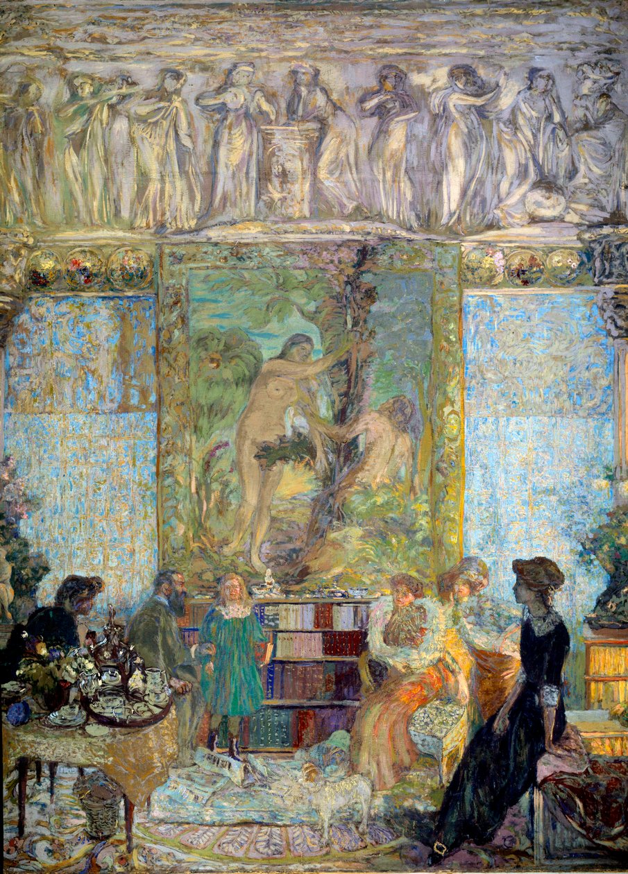 A Biblioteca Em primeiro plano, Marguerite Caetani, Princesa de Bassiano de Edouard Vuillard