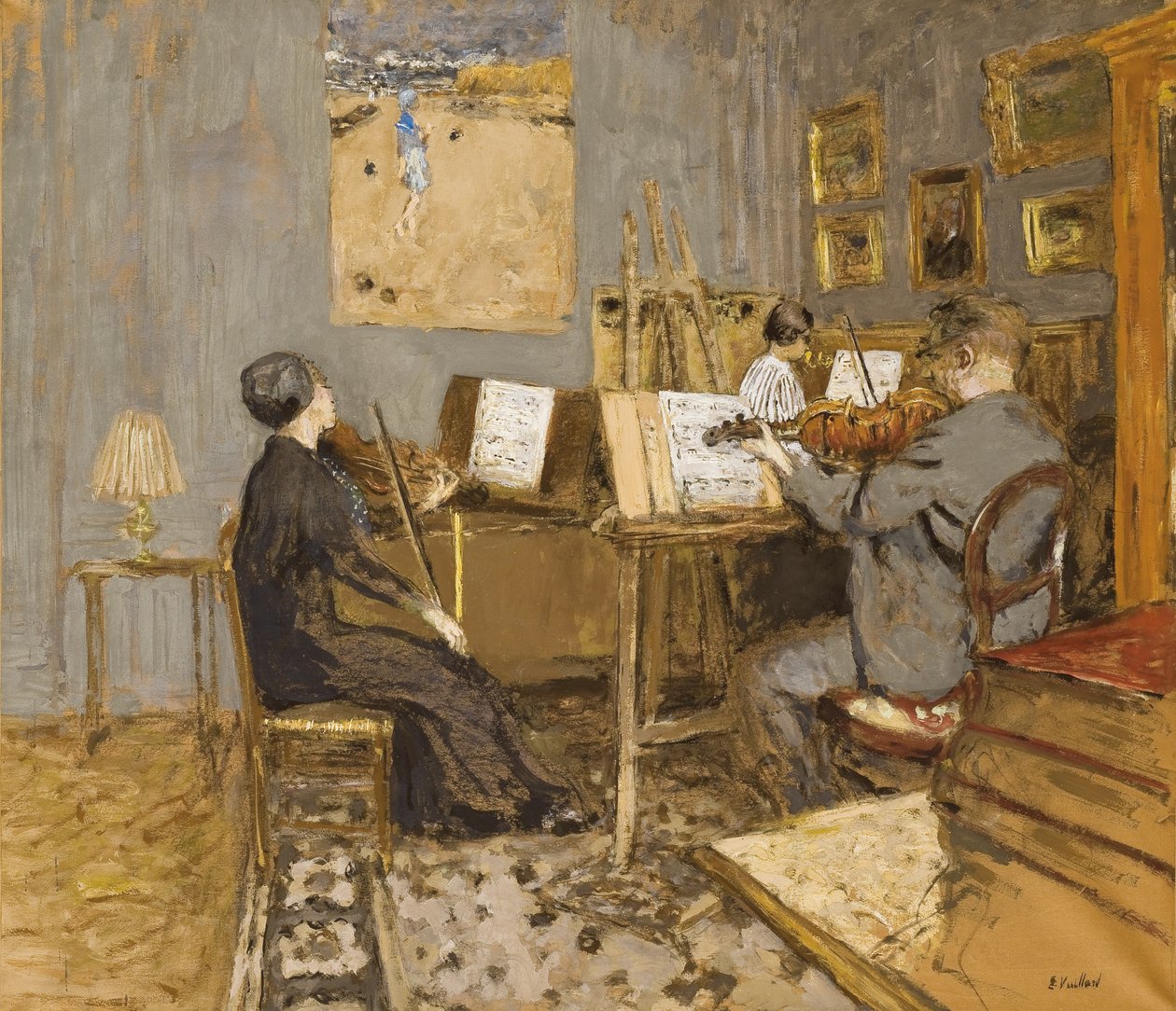 O concerto da manhã, Place Ventimiglia; O concerto da manhã, lugar Ventimiglia, 1937-1938 de Edouard Vuillard