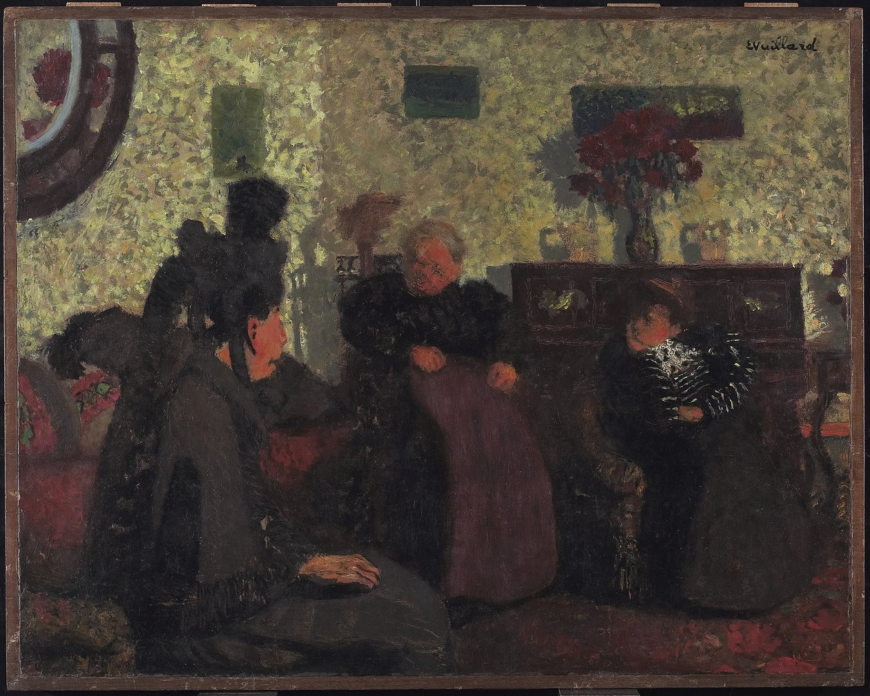 The Widows Visit, 1899 (óleo sobre papel) de Edouard Vuillard
