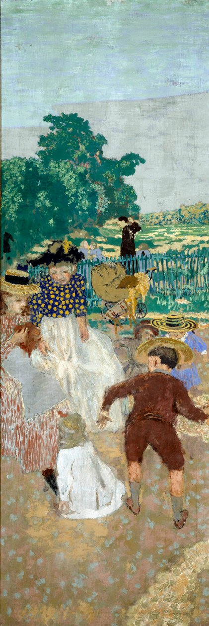 Os jardins públicos: As enfermeiras (à esquerda) (detalhe do tríptico) de Edouard Vuillard