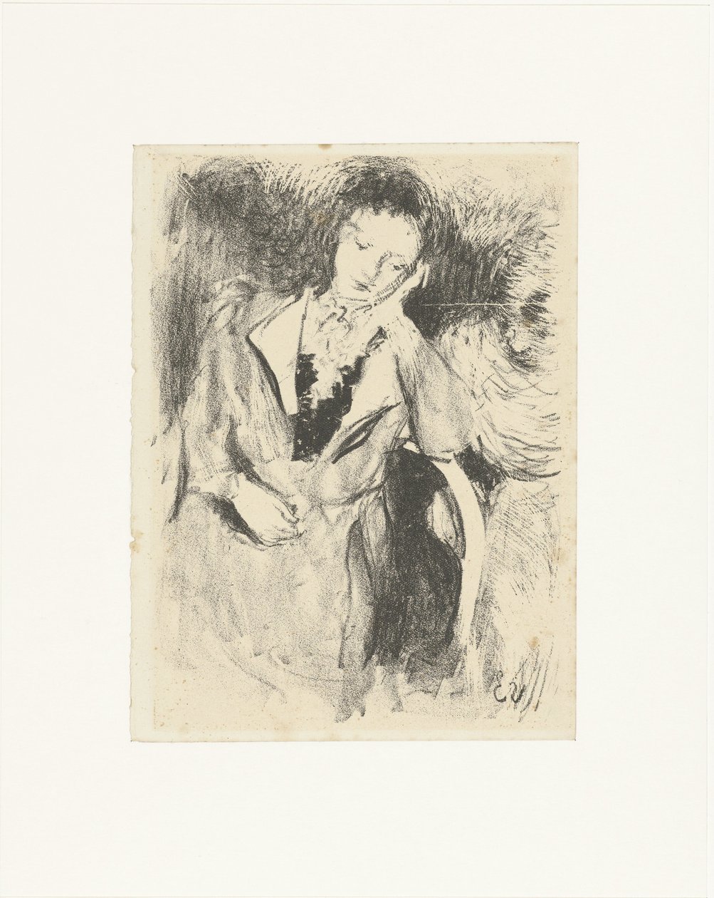 Mulher sentada numa cadeira
Jeune femme accoudée de Edouard Vuillard