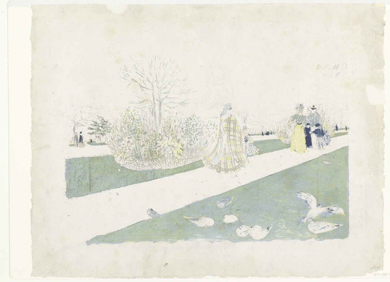 Caminhantes no Parque das Tulherias em Paris Le Jardin des Tuileries de Edouard Vuillard