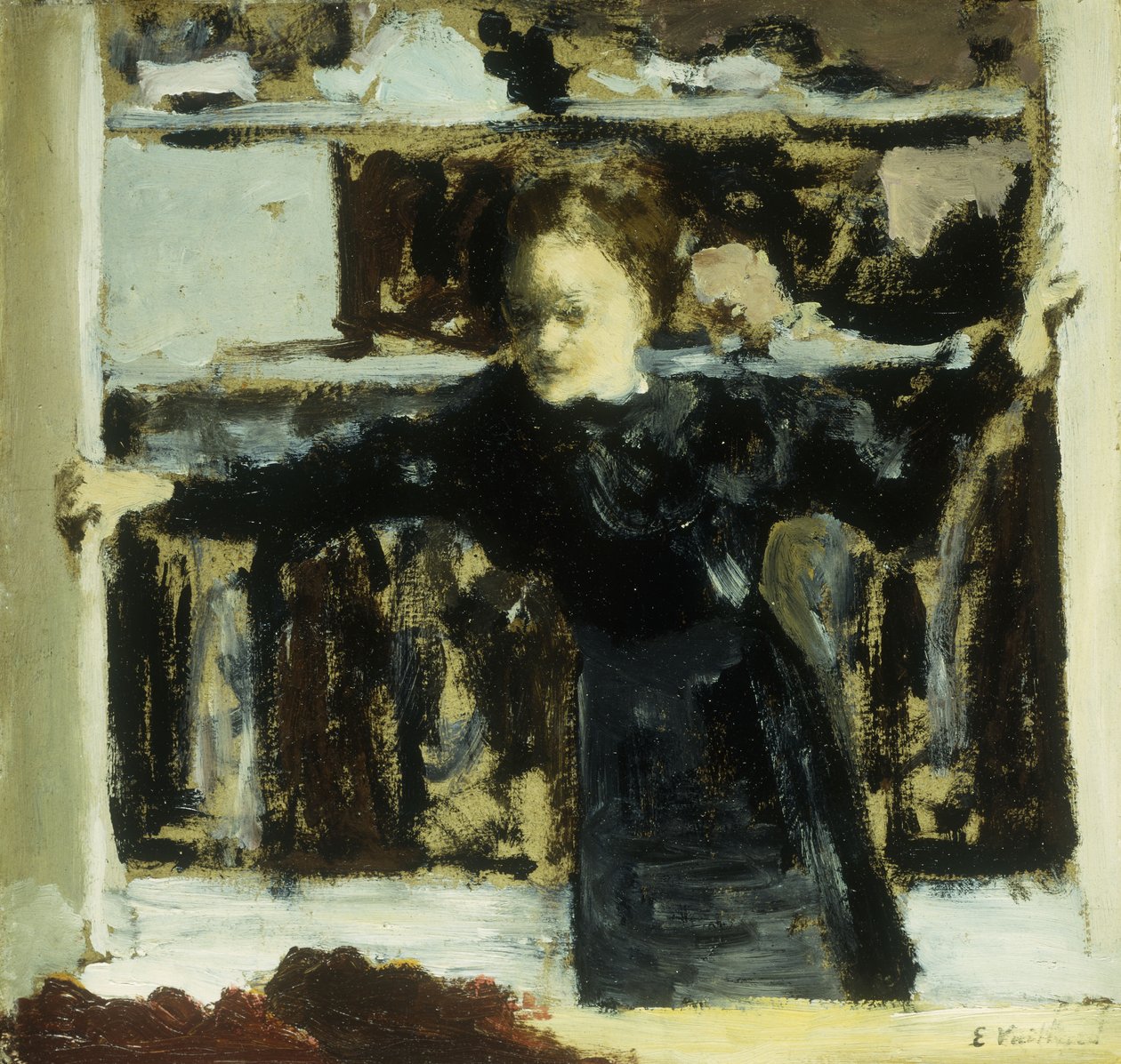 Mulher abrindo uma janela; Mulher abrindo a janela, 1893 de Edouard Vuillard