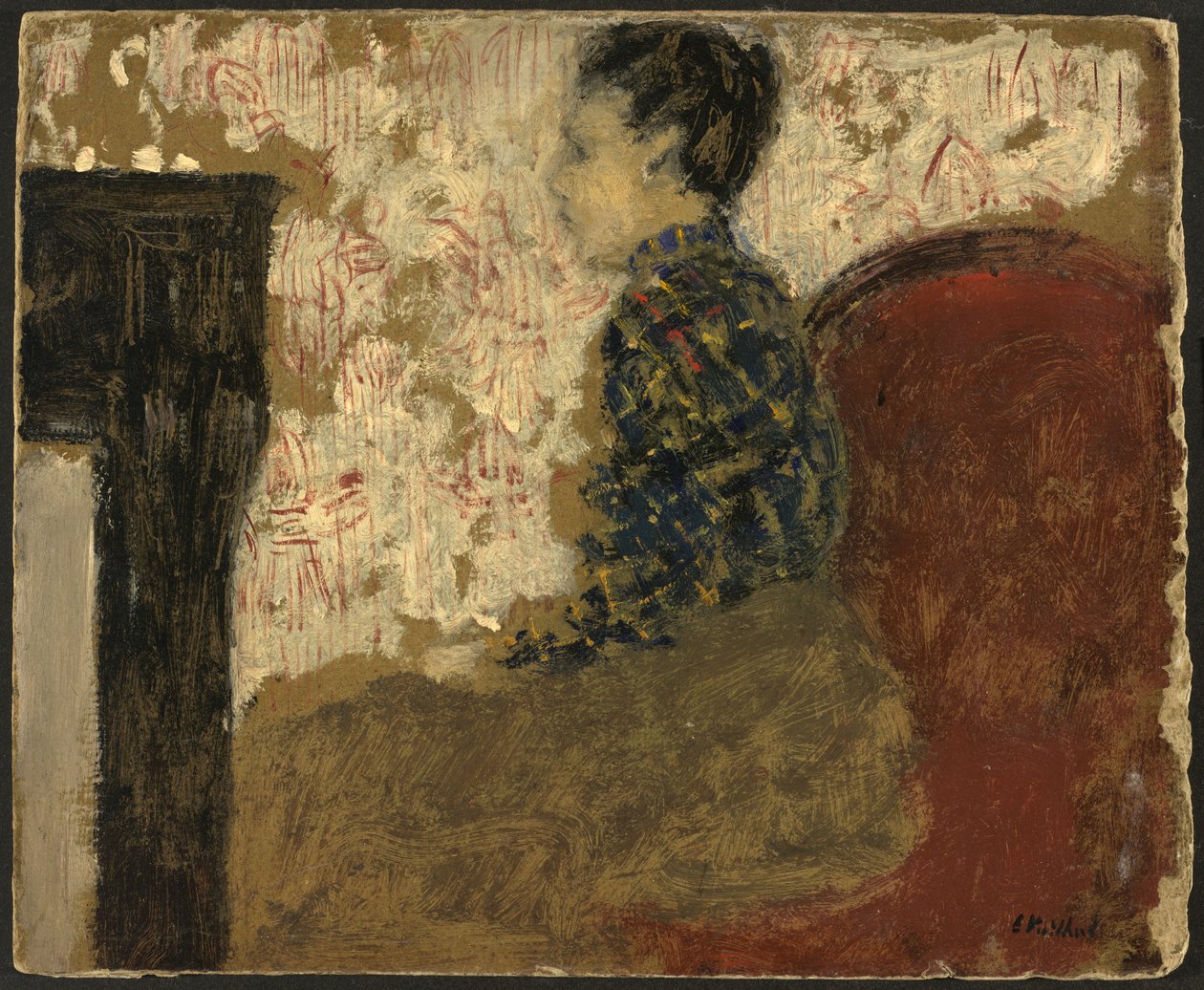 Mulher sentada ao lado da lareira, c. 1894. de Edouard Vuillard