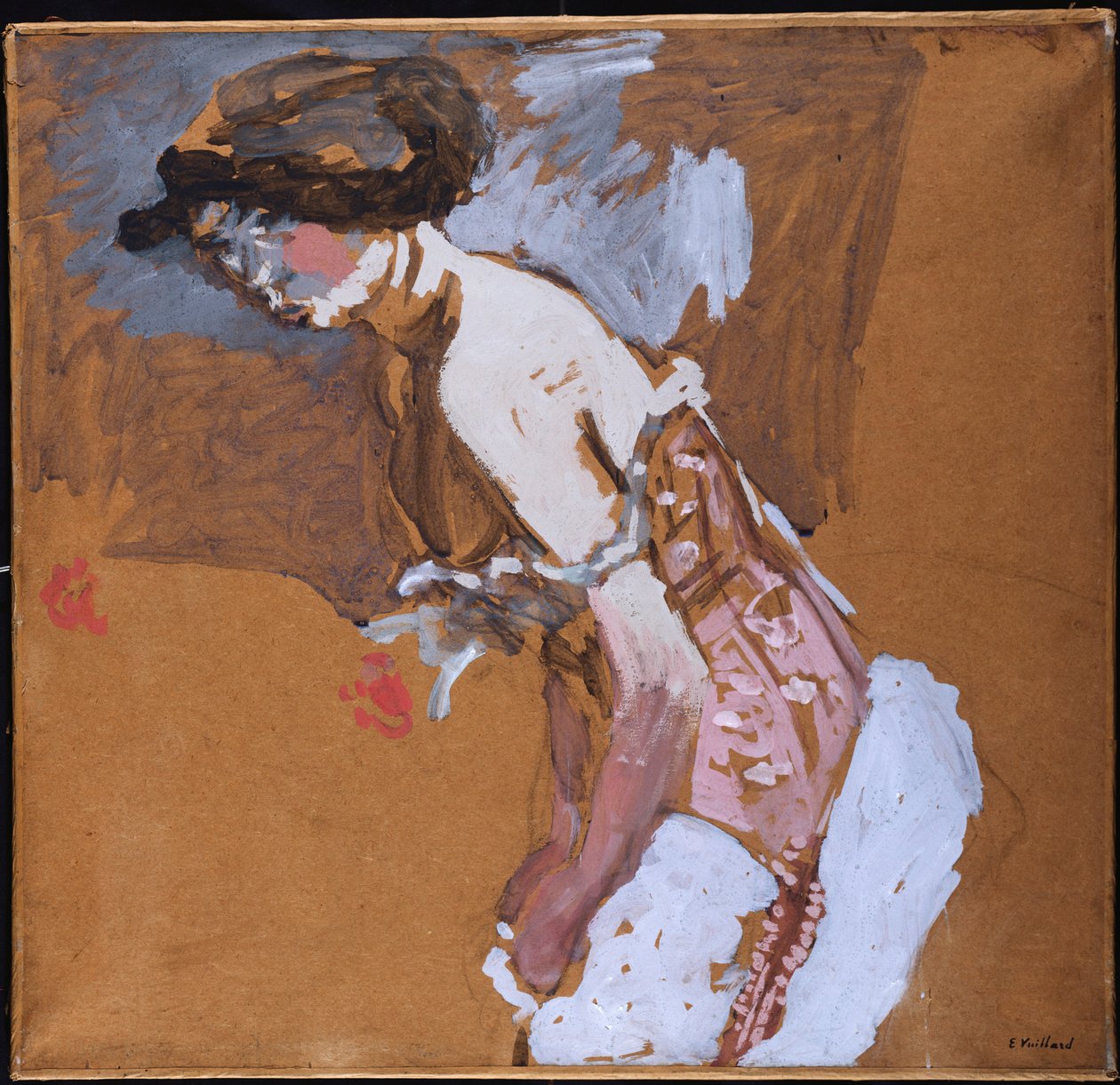 Mulher em um espartilho vermelho de Edouard Vuillard