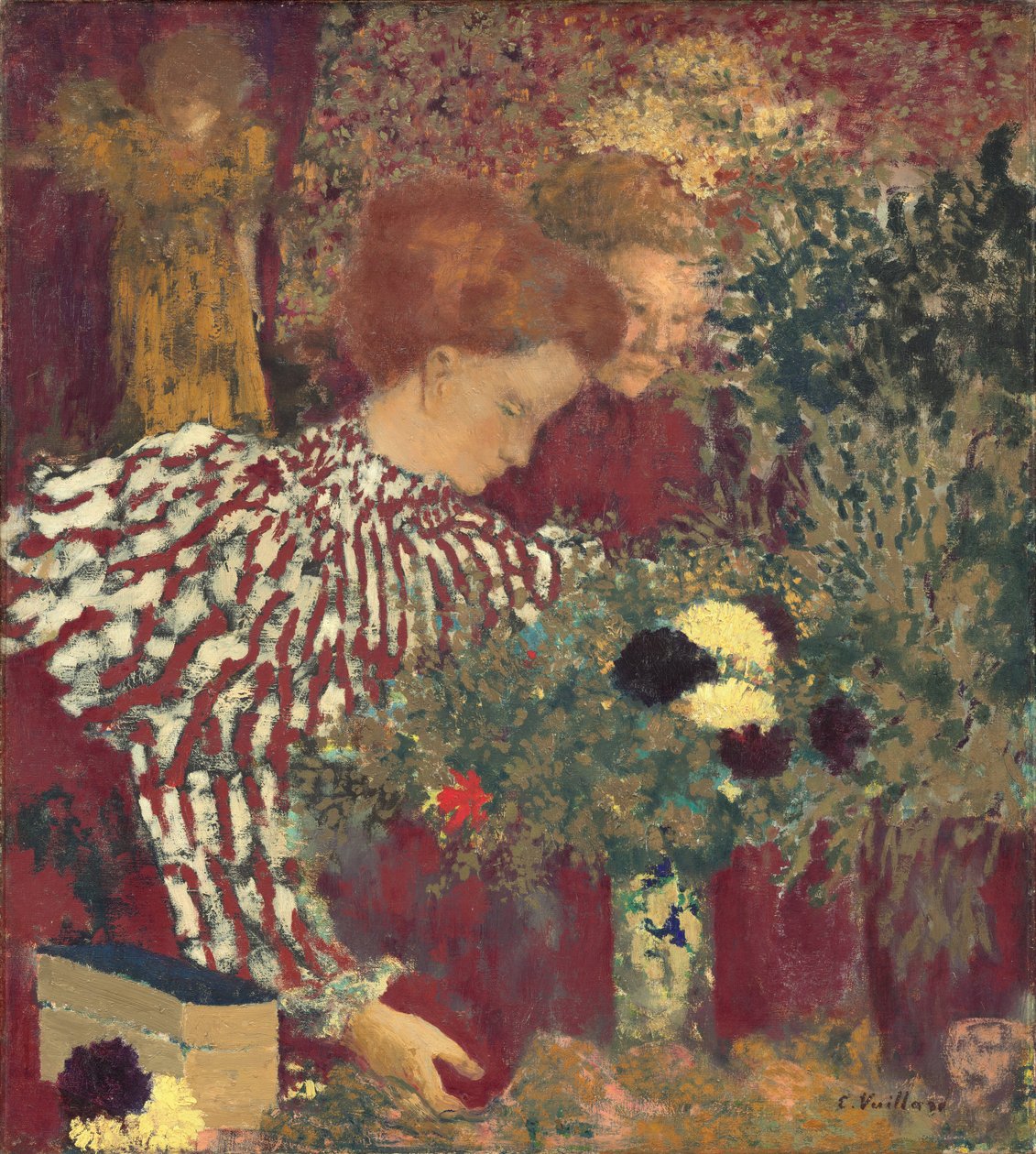 Mulher em um vestido listrado de Edouard Vuillard