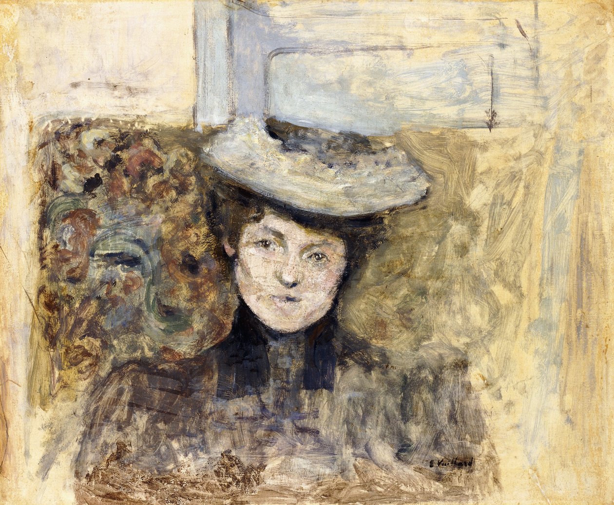 Mulher com chapéu de rede; Mulher com chapéu de tule, c.1901-03 de Edouard Vuillard