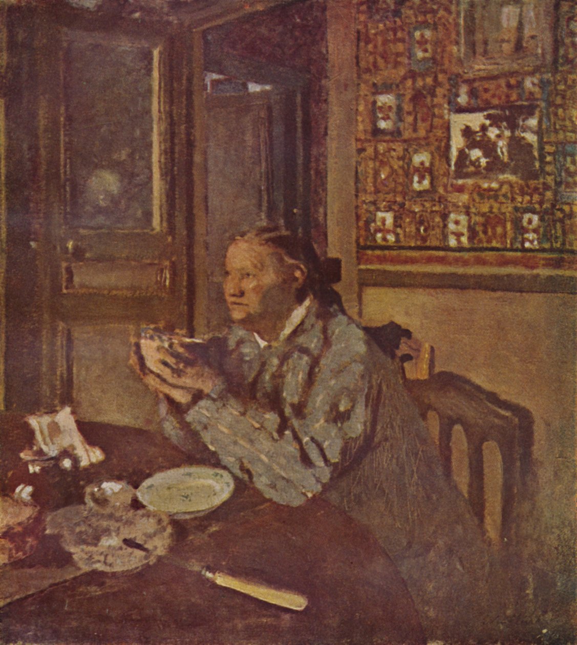 Mulher com uma tigela Aproximadamente 1897, c1897, 1946 de Edouard Vuillard