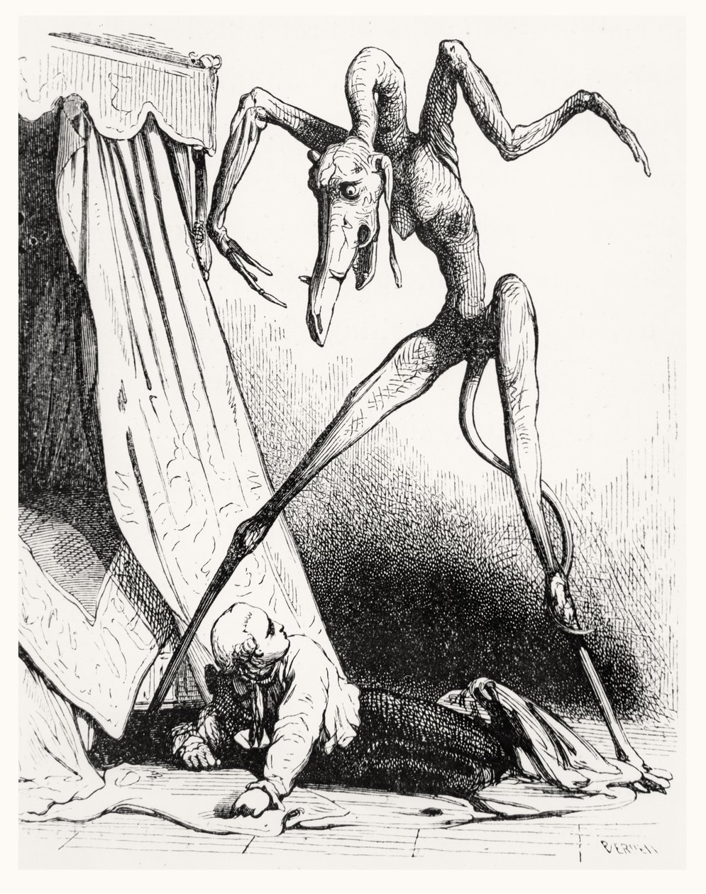 Ilustração para Le Diable Amoureux, 1845 de Edouard de Beaumont