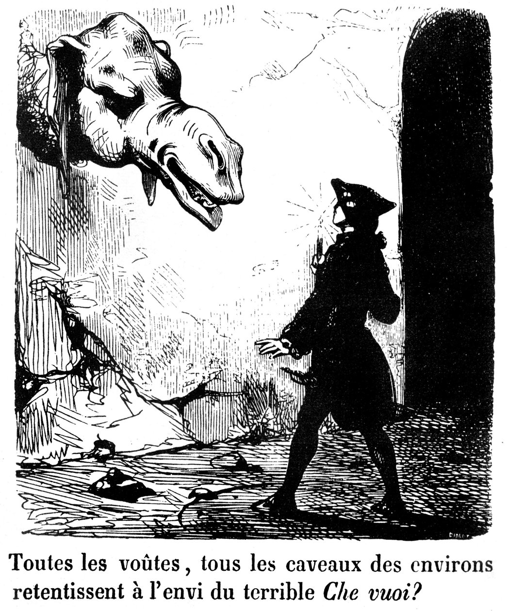 Ilustração para o romance “The Devil in Love” de Jacques Cazotte de Edouard de Beaumont