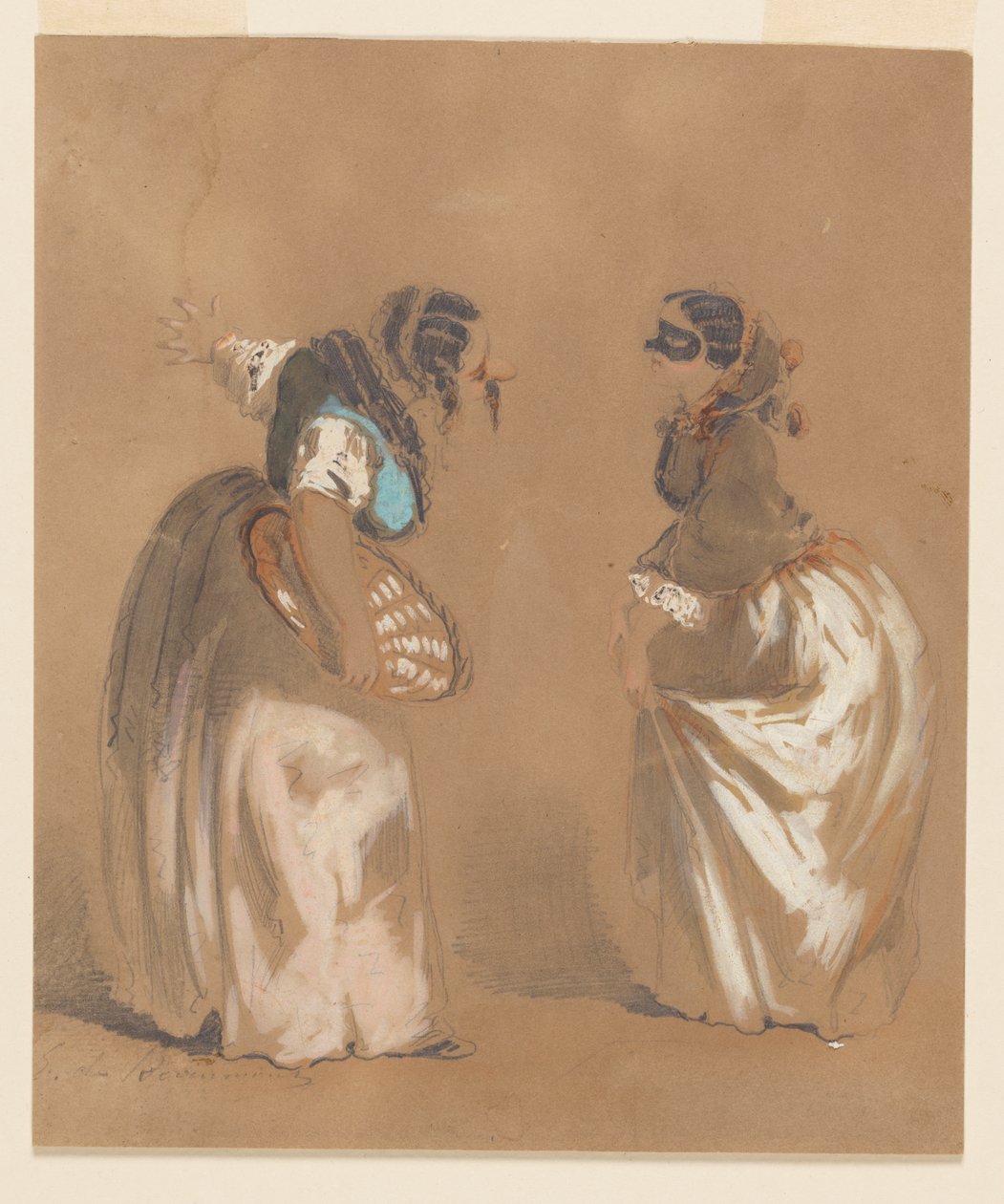 Duas senhoras mascaradas se curvando de Edouard de Beaumont