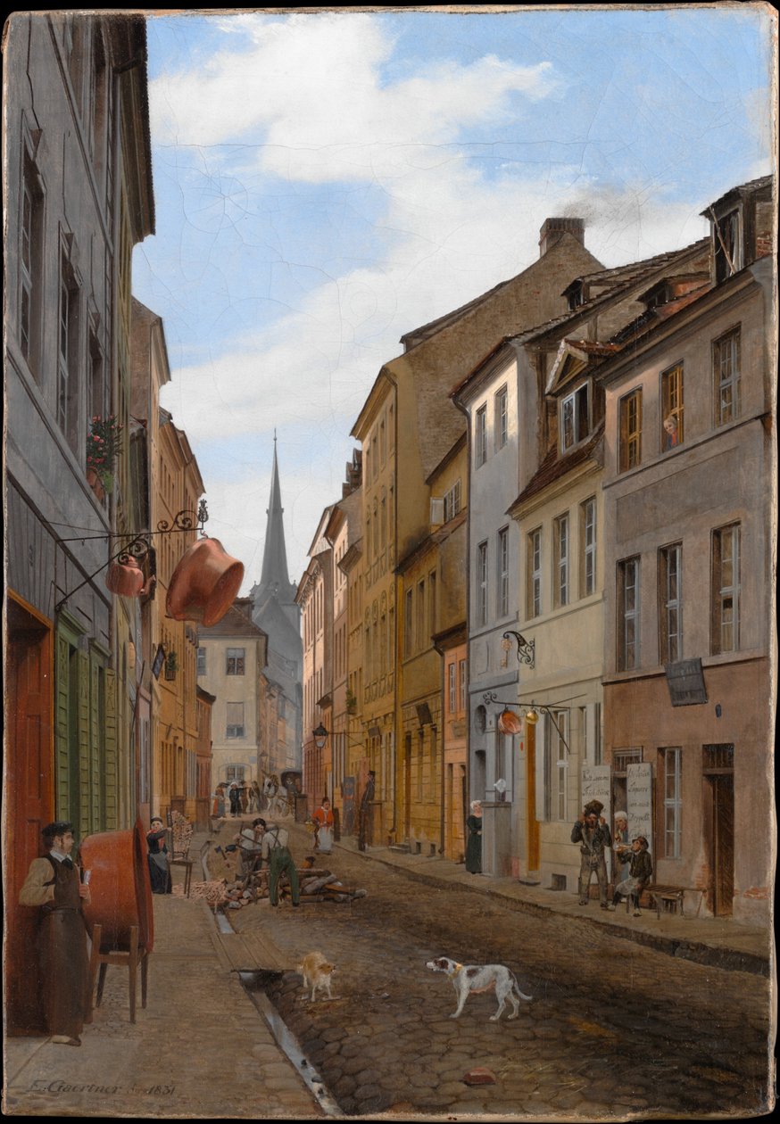 A rua paroquial de Eduard Gaertner