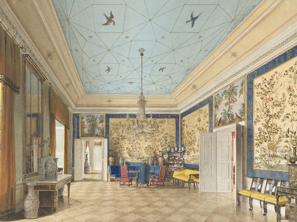 O quarto chinês no palácio real, Berlim de Eduard Gaertner