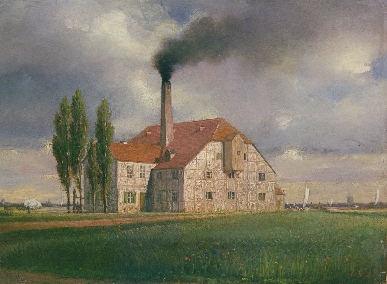 Fábrica de Cerâmica pertencente a Ernst March, Sophienstrasse, Charlottenburg, Berlim, 1835 de Johann Philipp Eduard Gartner