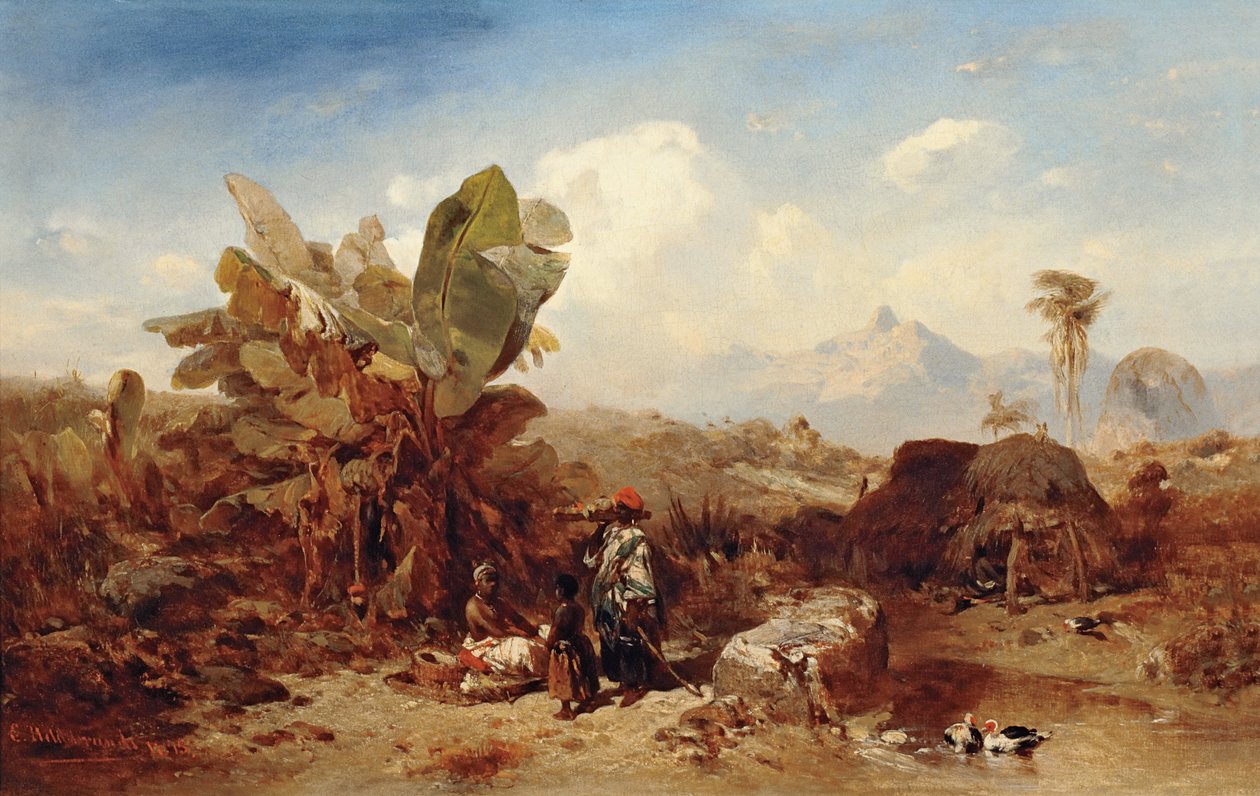 Paisagem com pessoas negras de Eduard Hildebrandt