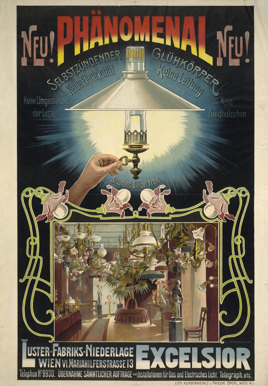 Excelsior. Corpo incandescente de auto-ignição, ca 1895-1900. de Eduard Döcker
