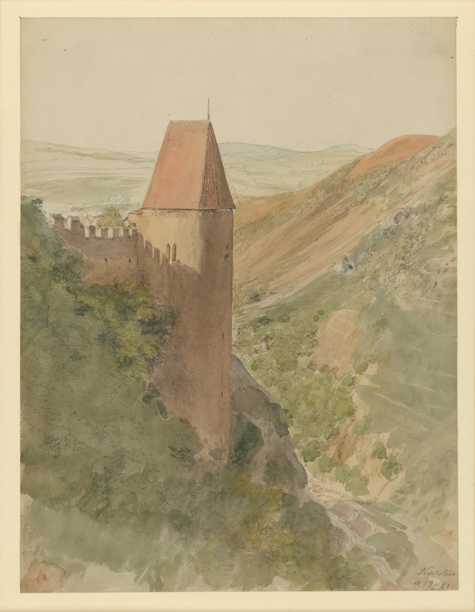 Castelo de Karlstein na Boémia de Eduard Gaertner