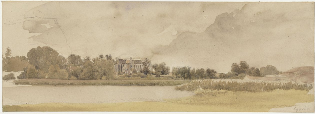 O lago Amtssee e o mosteiro de Chorin de Eduard Gaertner
