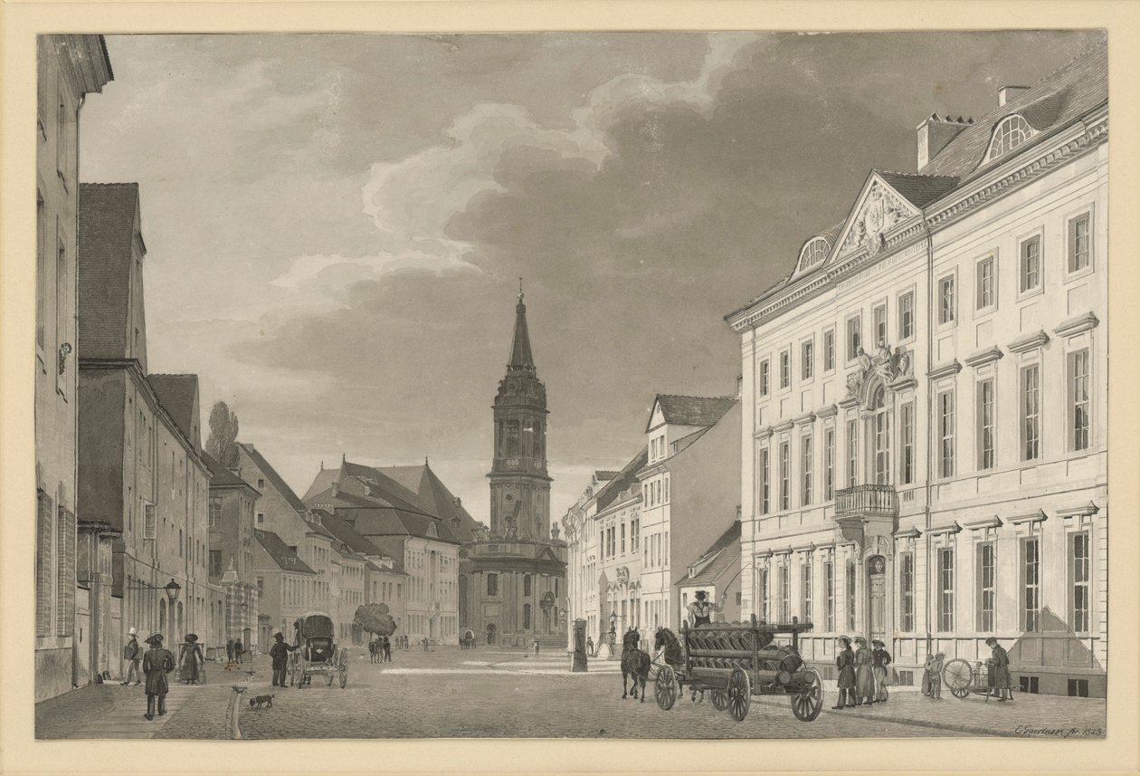 A Klosterstraße com a igreja paroquial em Berlim de Eduard Gaertner