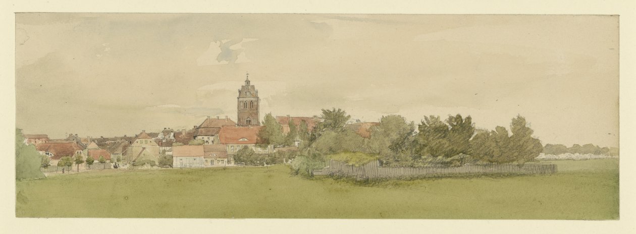 Localidade do norte da Alemanha com igreja de Eduard Gaertner