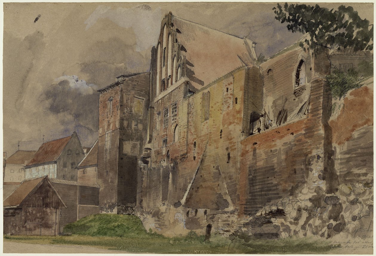 Ruínas da antiga casa senhorial em Toruń de Eduard Gaertner