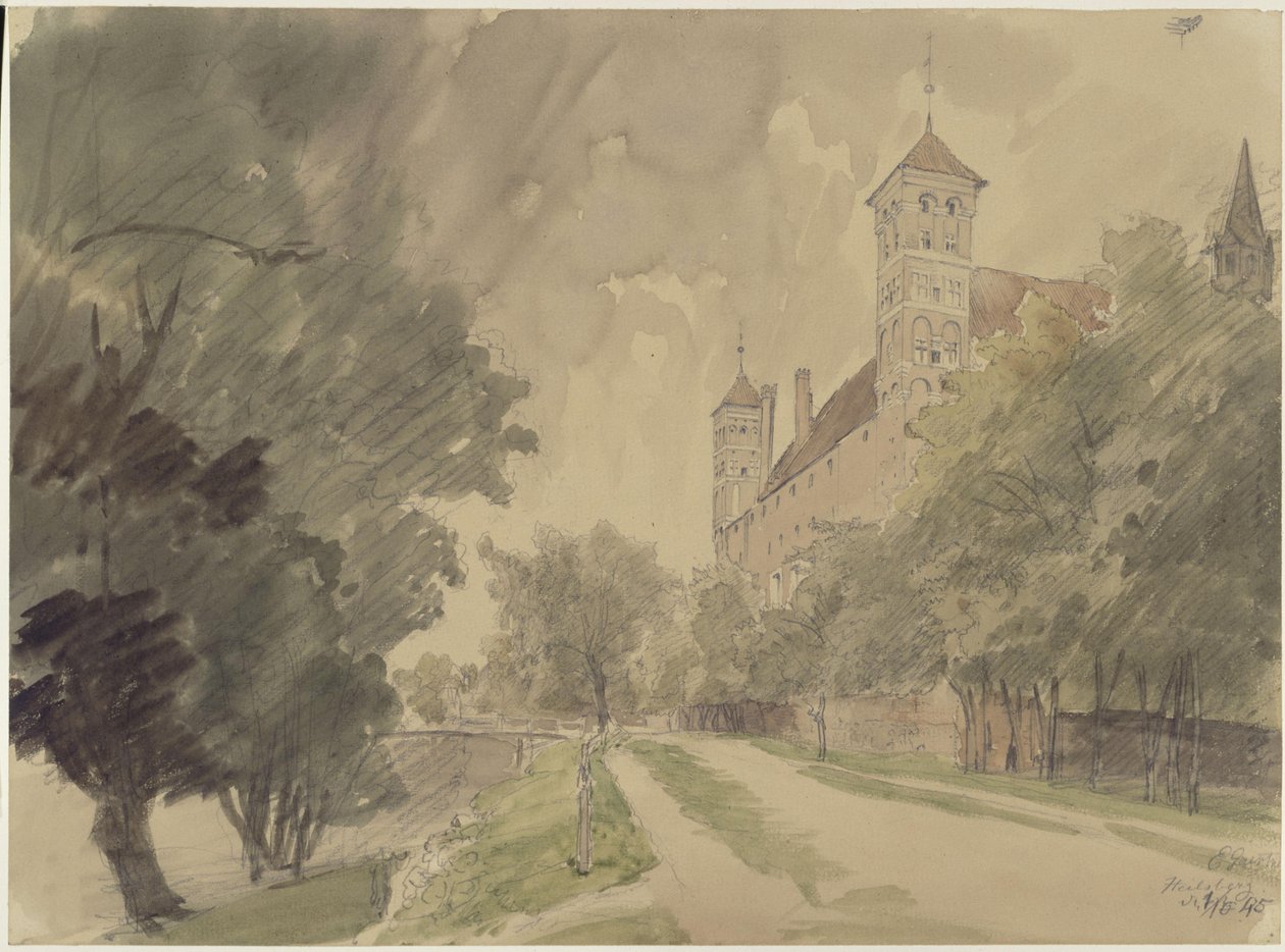 Castelo do bispo de Ermland em Heilsberg de Eduard Gaertner