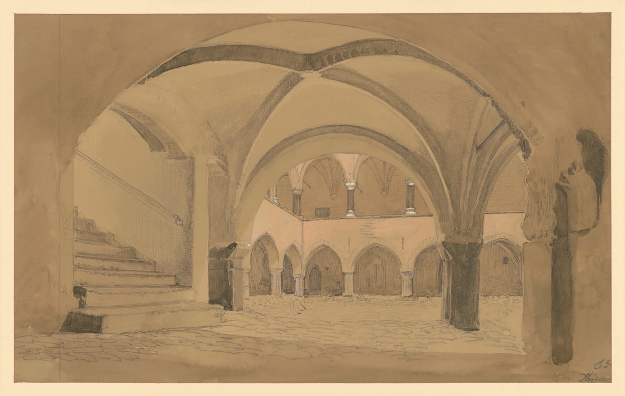 Pátio do castelo em Heilsberg de Eduard Gaertner