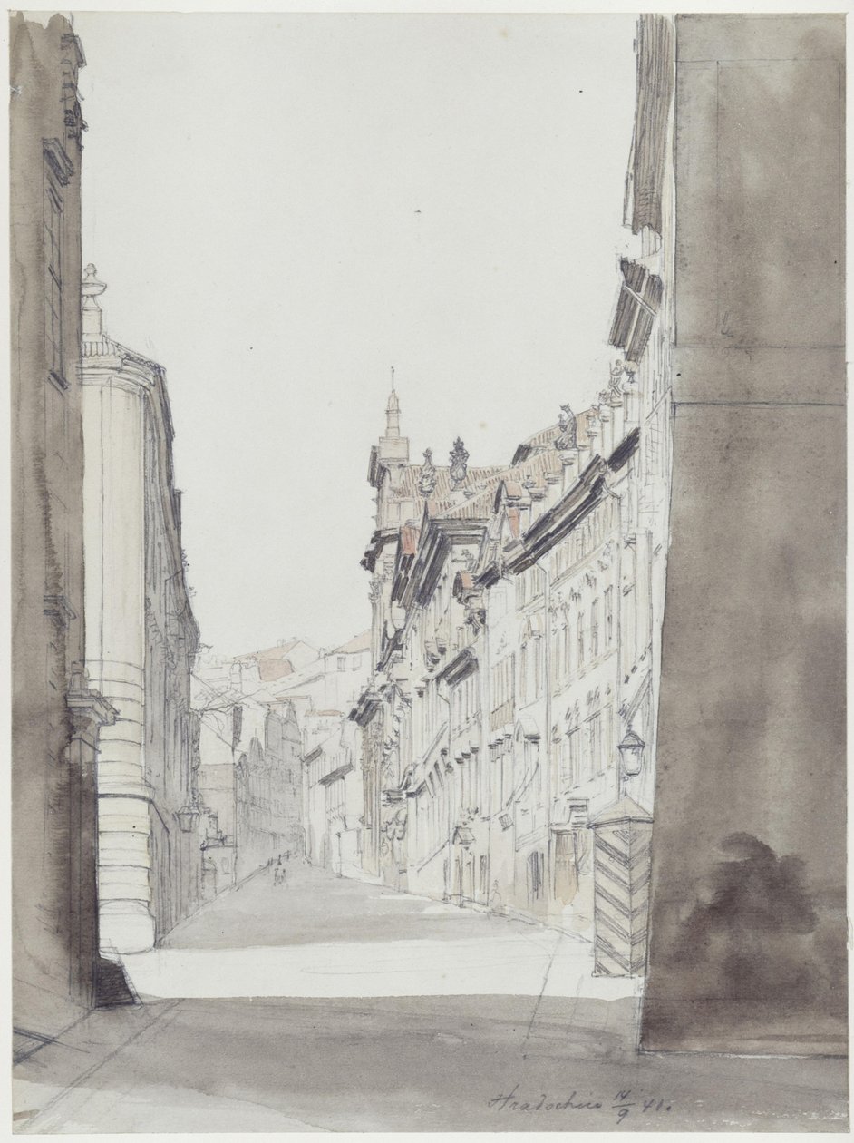 Rua em Hradčany, Praga de Eduard Gaertner