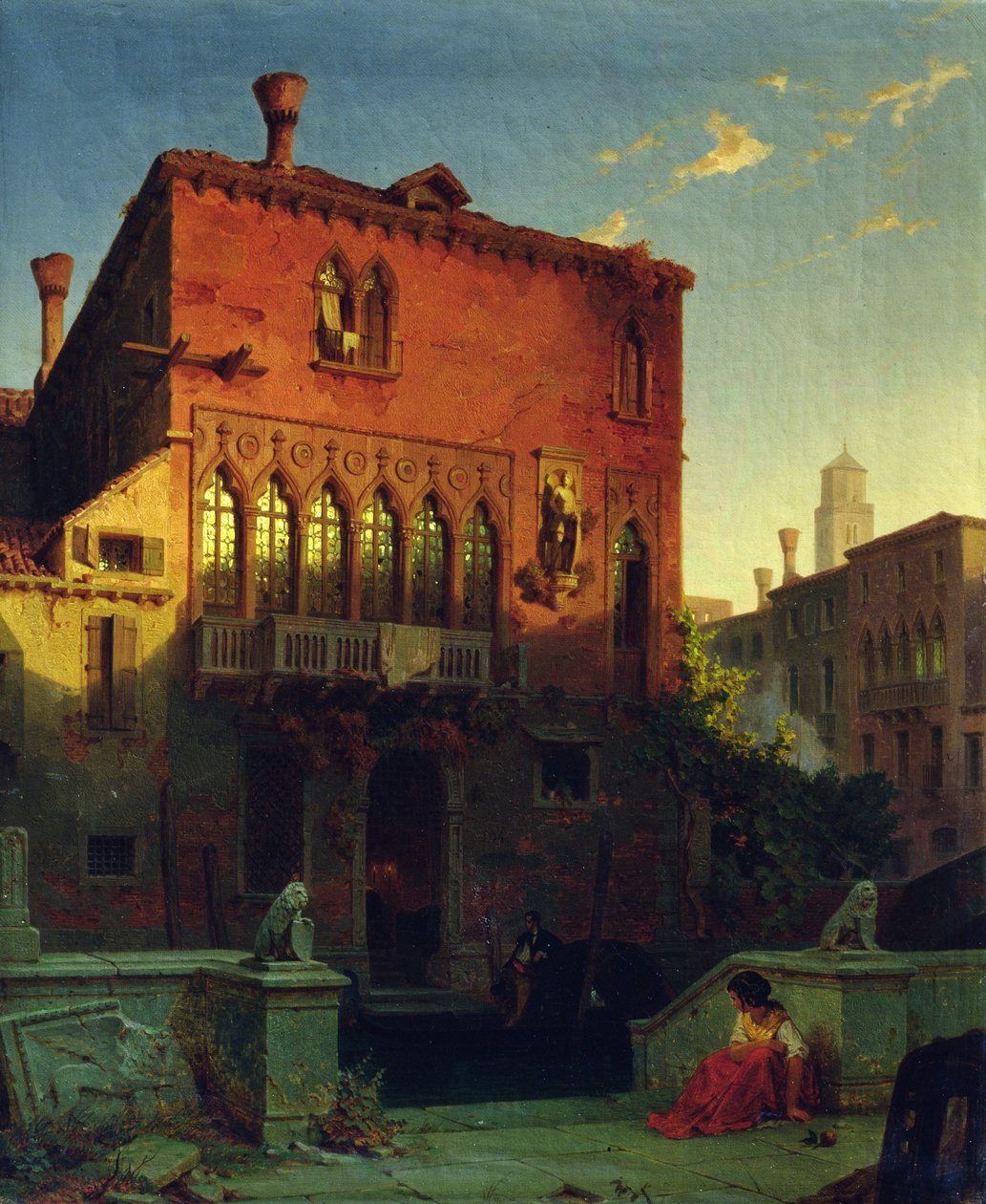 A Casa de Otelo, o Moore em Veneza, 1856 de Eduard Gerhardt