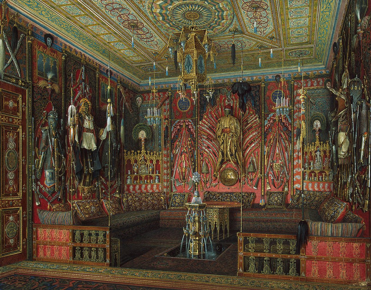 Sala turca no Palácio de Catarina em Tsarskoye Selo, meados do século XIX. de Eduard Hau