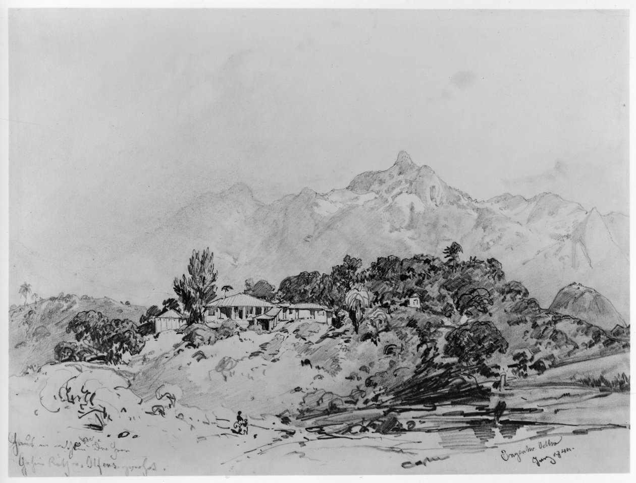 Vista de uma villa em Engenho Velho, perto do Rio de Janeiro de Eduard Hildebrandt