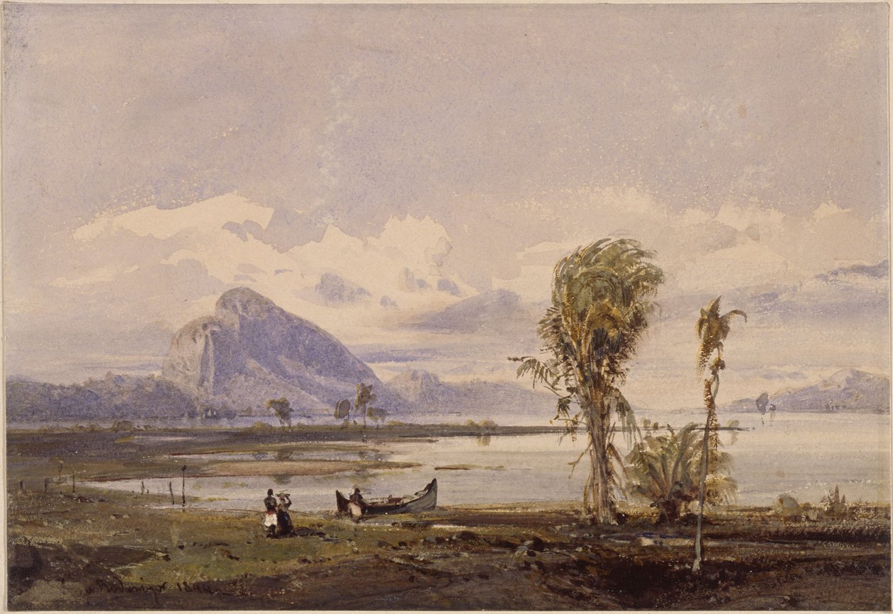 Vista da Lagoa Rodrigo de Freitas, no Rio de Janeiro de Eduard Hildebrandt