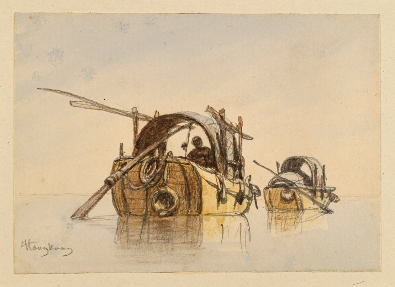 Barco de Hong Kong de Eduard Hildebrandt