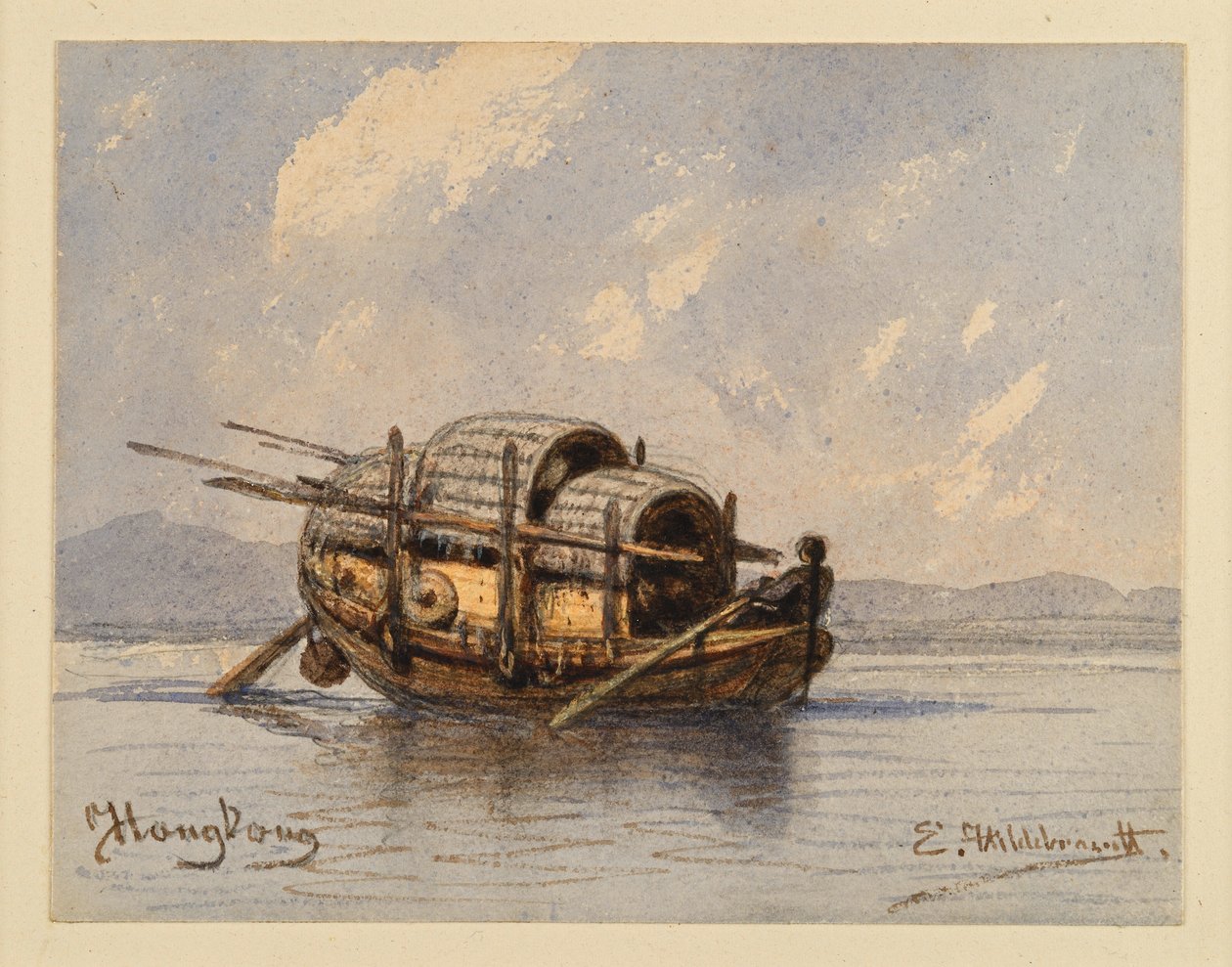Barco de Hong Kong de Eduard Hildebrandt