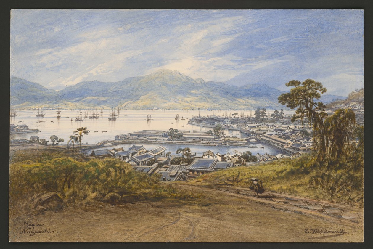 Baía de Nagasaki de Eduard Hildebrandt