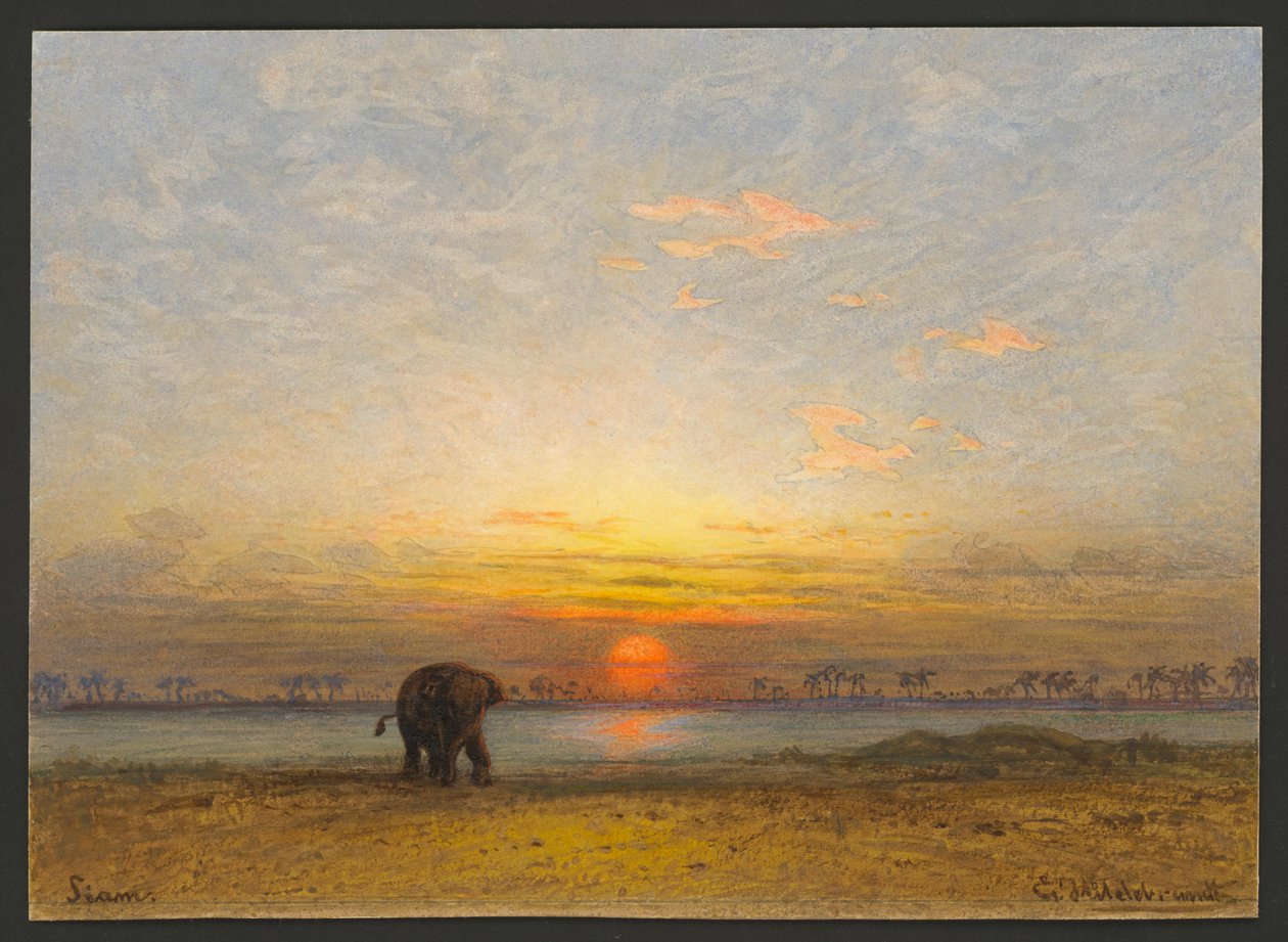 Pôr-do-sol no Sião de Eduard Hildebrandt