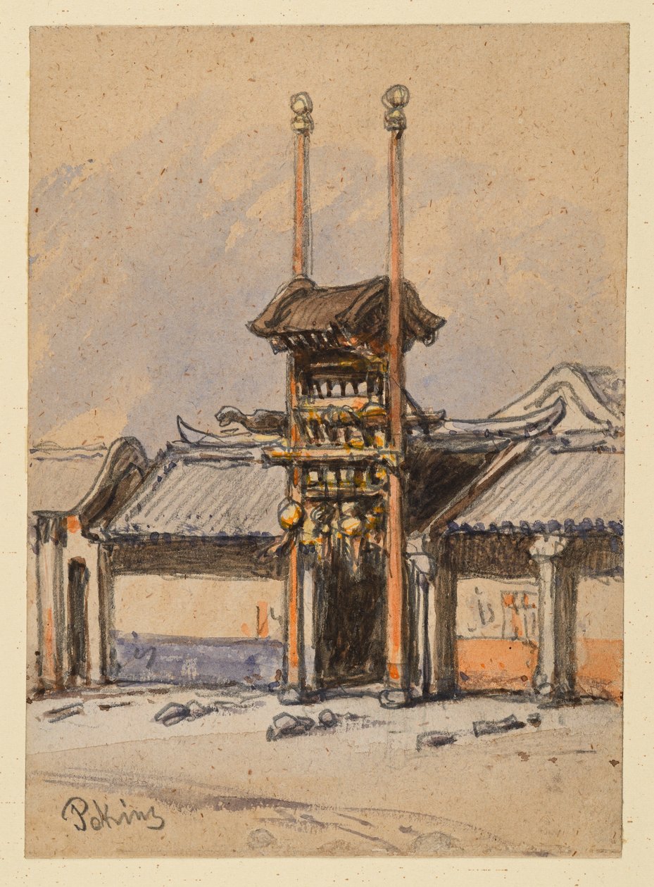 Teatro em Pequim. Portal de entrada de Eduard Hildebrandt
