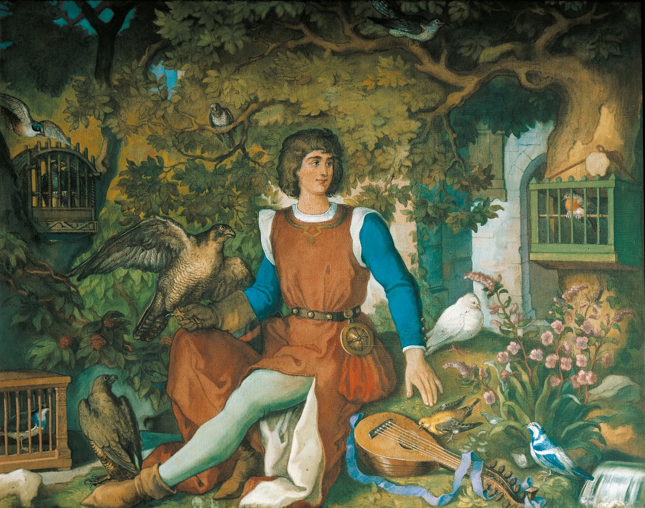 Retrato de Walther von der Vogelweide, da Saga Tannhauser (óleo sobre tela) de Eduard Ille