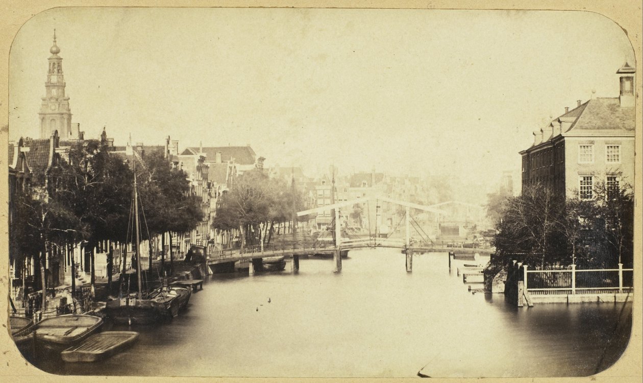 Vista do Zwanenburgwal em Amesterdão de Eduard Isaac Asser