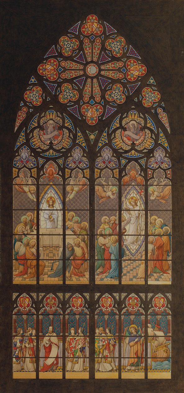 Esboço para um vitral na Igreja Votiva em Viena de Eduard Jakob von Steinle