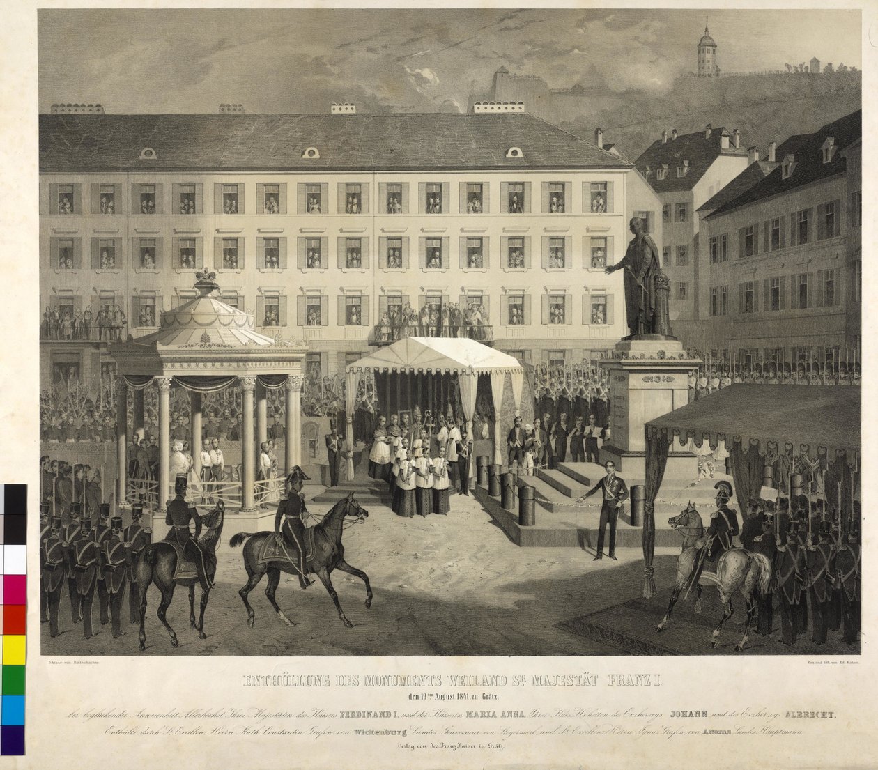 Inauguração do monumento a Franz I Graz: inauguração de um monumento de Eduard Kaiser