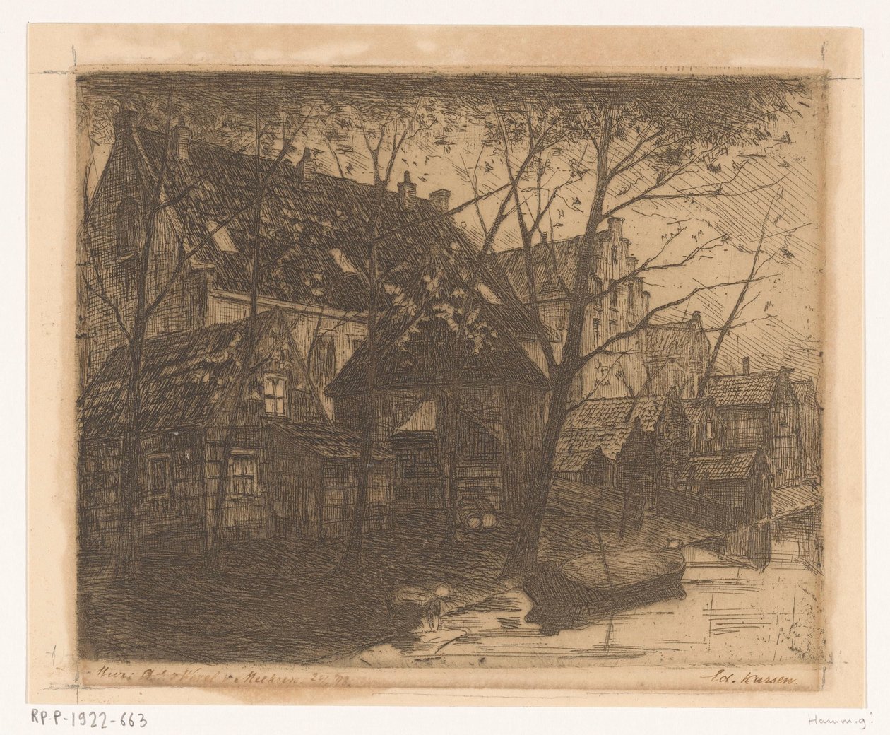 Partes traseiras das casas ao longo da água de Eduard Karsen (signed by artist)