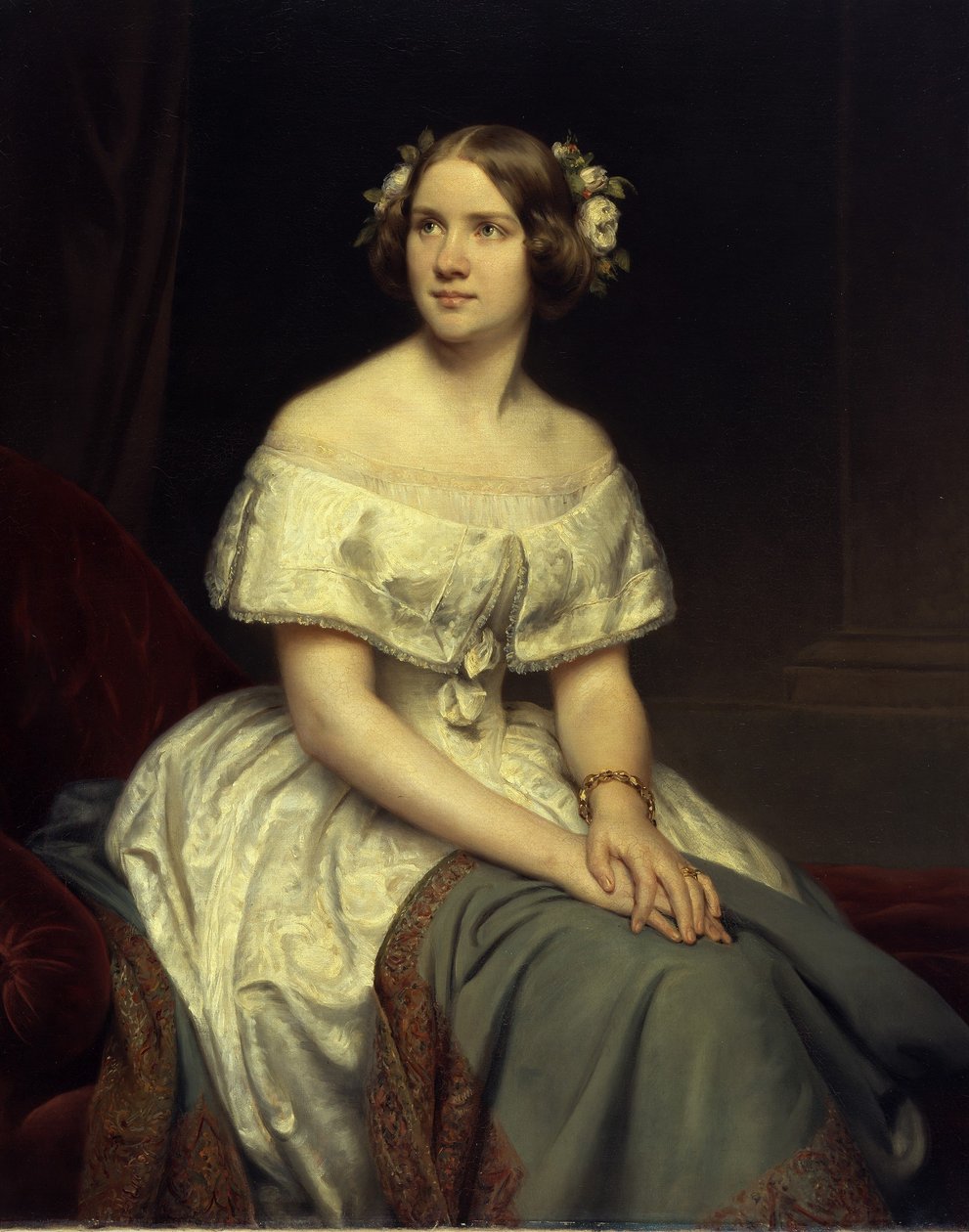 Alemão: Retrato da cantora Jenny Lind de Eduard Magnus