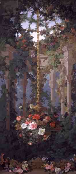 O Jardim da Armida, desenho de papel de parede de Eduard Muller