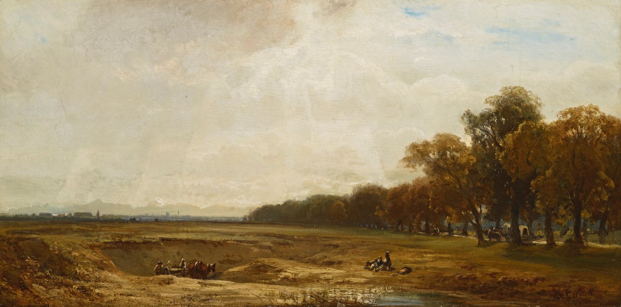 Poço de areia em Schleissheimer Allee de Eduard Schleich der Ältere