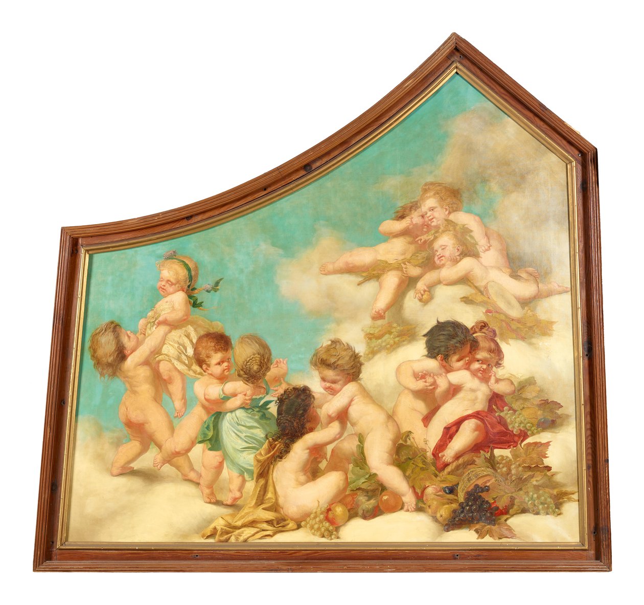 Parte de uma pintura de teto (alegorias putti) de Eduard Theodor Ritter von Grützner