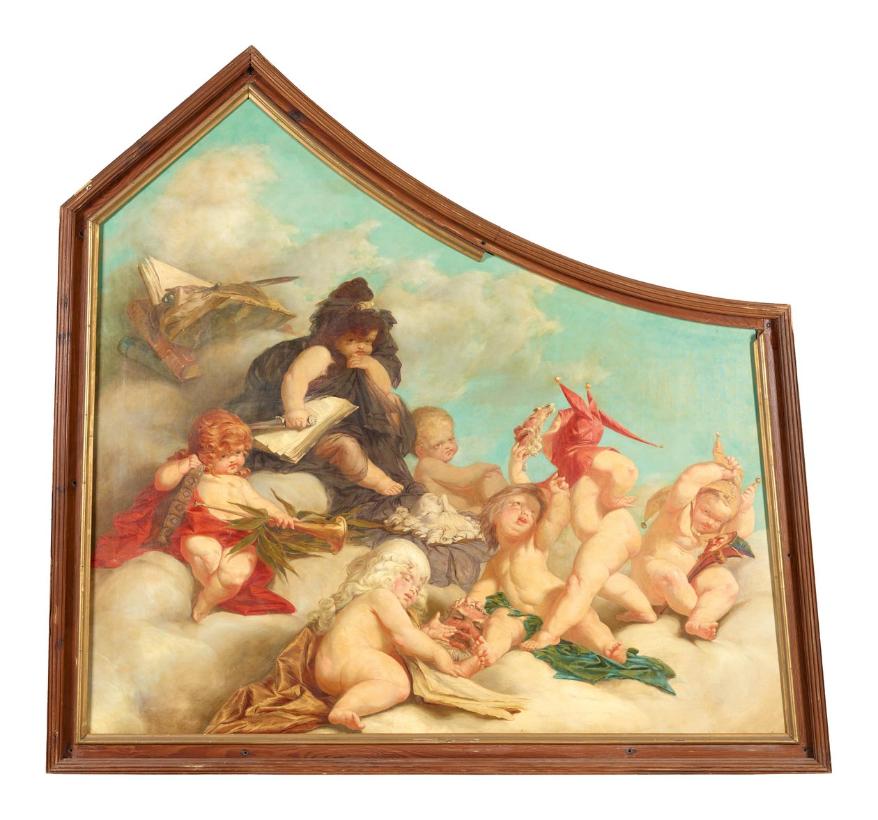 Parte de uma pintura de teto (alegorias putti) de Eduard Theodor Ritter von Grützner