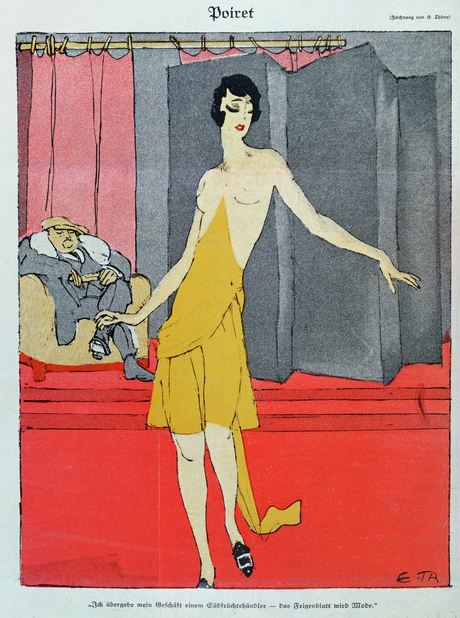 No Couturier, um modelo com Paul Poiret (1879-1944) de 