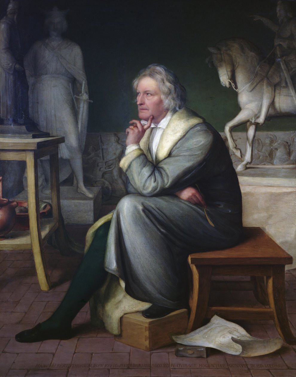Bertel Thorvaldsen em seu ateliê em Roma, 1834 de Eduard von Heuss
