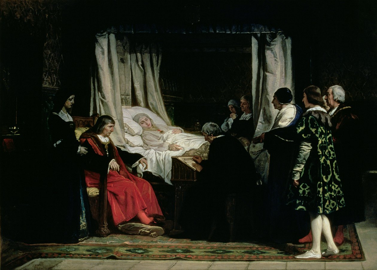 O Testamento da Rainha Isabella, a Católica (1451-1504) 1864 de Eduardo Rosales